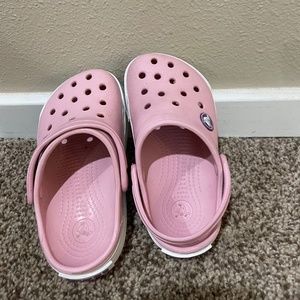 Girls Pink CROCS size 8/9